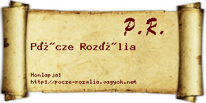 Pöcze Rozália névjegykártya